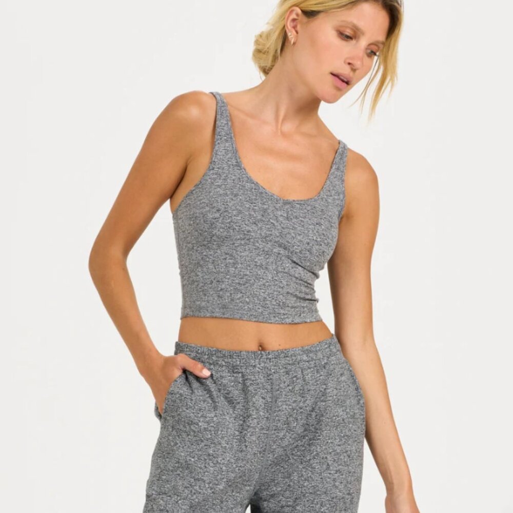 Vuori Halo Performance Crop - Heather Grey XS